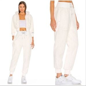 Adam Selman Sport White Fleece High Waisted Jogger 120$Nwt active winter revolve